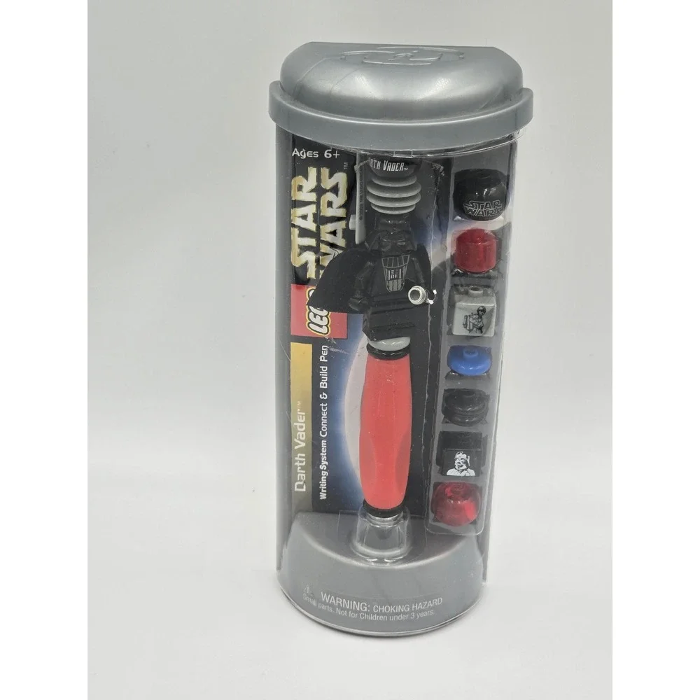 LEGO Star Wars Darth Vader Writing System Connect Build Pen Vintage 2002 New